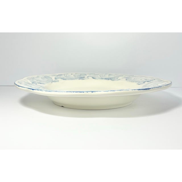 Pottery Barn Pottery Barn “Oceanside” 10 Large Ceramic Pasta Soup All Purpose Rim Bowls For Sale - Image 4 of 5