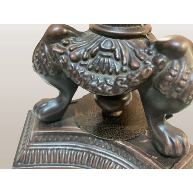 Metal Antique French Table Lamp, 1950 For Sale - Image 7 of 10