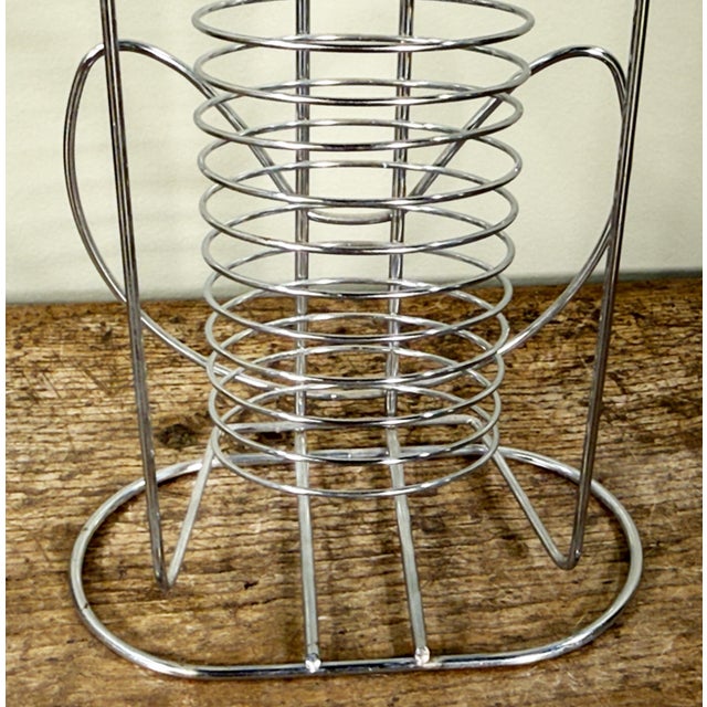 1990s c.1990's Chrome Wire Cat Shaped CD Case Storage Rack For Sale - Image 5 of 6