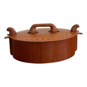 1960s Swedish Teak Lidded Lunchbox / Bread Box