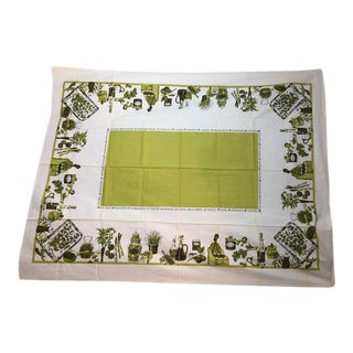Retro Cotton Cooking Tablecloth For Sale