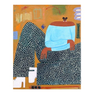In My White Boots - Colorful Abstract Feminine Figurative Still Life Art by Courtney Simone For Sale