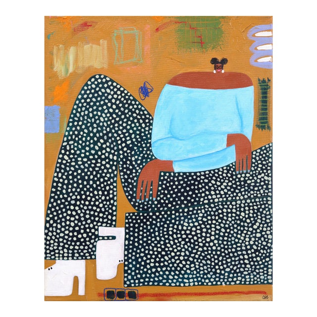 In My White Boots - Colorful Abstract Feminine Figurative Still Life Art by Courtney Simone For Sale