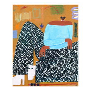 In My White Boots - Colorful Abstract Feminine Figurative Still Life Art by Courtney Simone