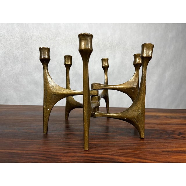 German Brutalist Candleholder in Bronze by Michael Harjes, 1960 For Sale - Image 14 of 14
