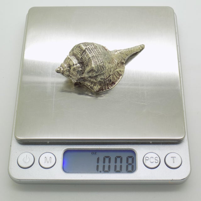 Vintage Italian Genuine Silver 800 Sea Shell Shaped Trinket Box from Florence, 1970s For Sale - Image 11 of 13