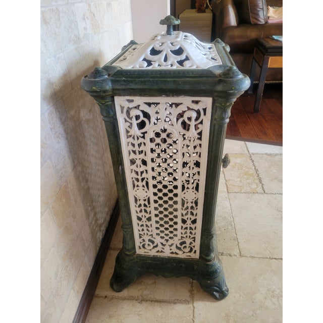 Antique 1910s Belgium Calorifere Enameled Stove For Sale - Image 4 of 12