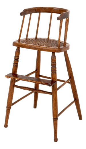 Victorian Cane-Paneled Oak Children's Chair