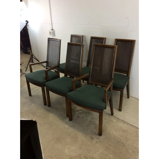 Set of 6 Mid Century Modern Cane Back Dining Chairs Chairish