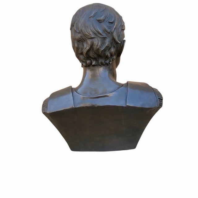 Grand Tour Vintage Italian Grand Tour Bronze Bust of Julius Augustus Caesar For Sale - Image 3 of 10