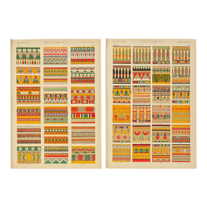 Pair of Egyptian Chromolithographs From Grammar of Ornament by Owen Jones