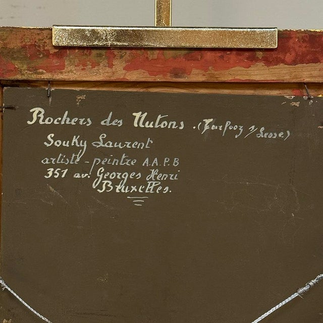 Framed Oil Painting on Panel by Laurent Souky (1914–2005), 'Rochers Des Nutons' For Sale - Image 18 of 18