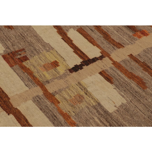 1960s Vintage Swedish Rug With Geometric Design in Beige & Brown Tones - Rug & Kilim For Sale - Image 5 of 10