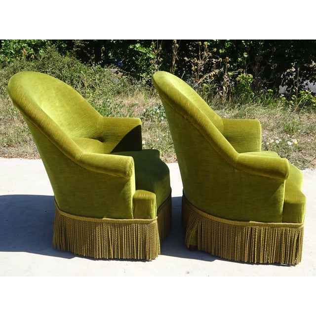 Green Velvet Toad Armchairs, 1950s, Set of 2 For Sale - Image 14 of 18