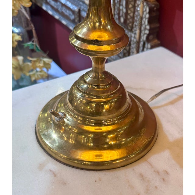 Vintage Brass Table Lamps With Glass Beads - a Pair For Sale - Image 14 of 14