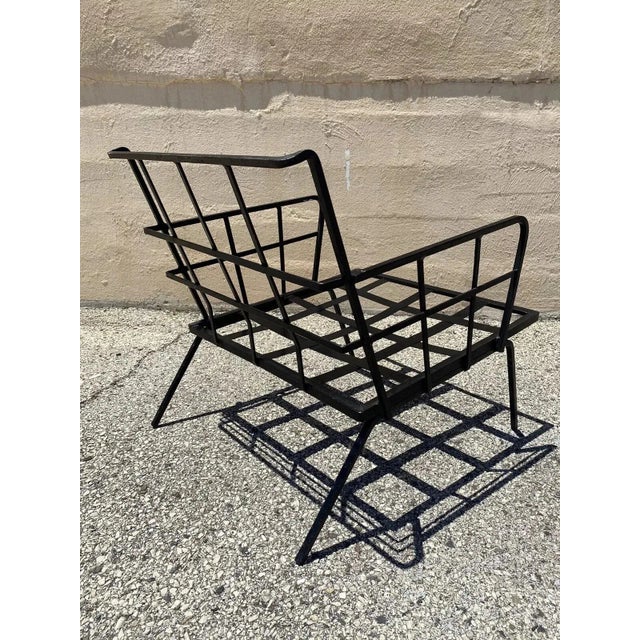 Mid-Century Modern Vintage Mid Century Modern Wrought Iron Arthur Umanoff Style Lounge Chair For Sale - Image 3 of 11