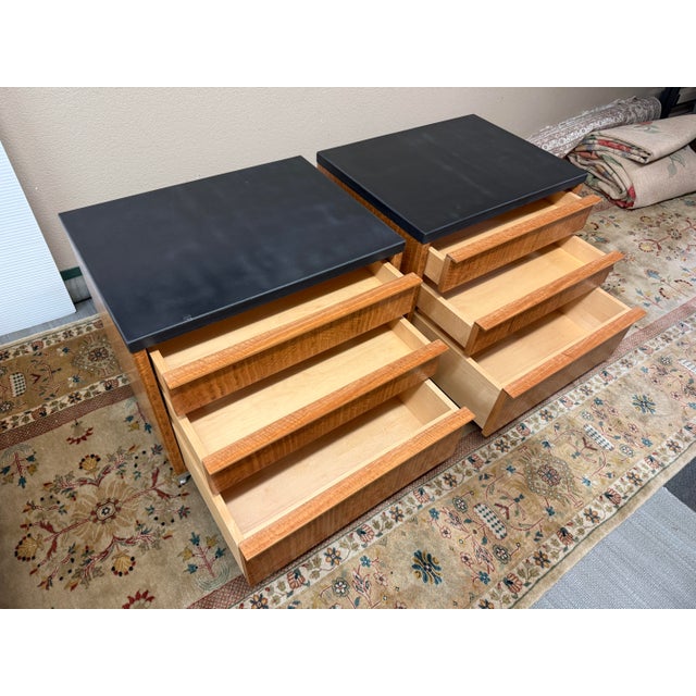 Design Plus Gallery presents a Pair of Nightstands of Eucalyptus and stone. This pair of stands are identical and have...