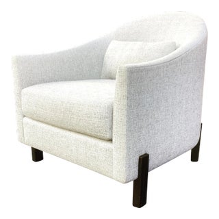 Kara Mann for Baker Furniture Company “Brut” Upholstered Club Chair With Lumbar Pillow For Sale