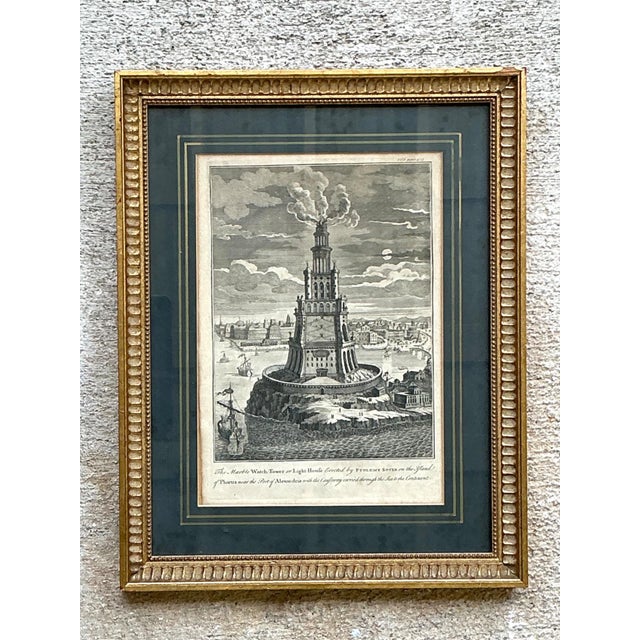 Antique Architectural Engraving in Gilt Frame For Sale - Image 9 of 15