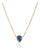 18k Solid Gold Soliatire Birthstone Necklace With Prong Set Natural Blue Sapphire For Sale