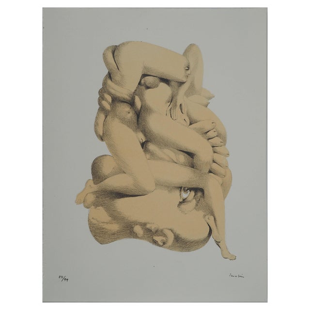 Jules Perahim, Intimacy of the Couple, Original Lithograph For Sale