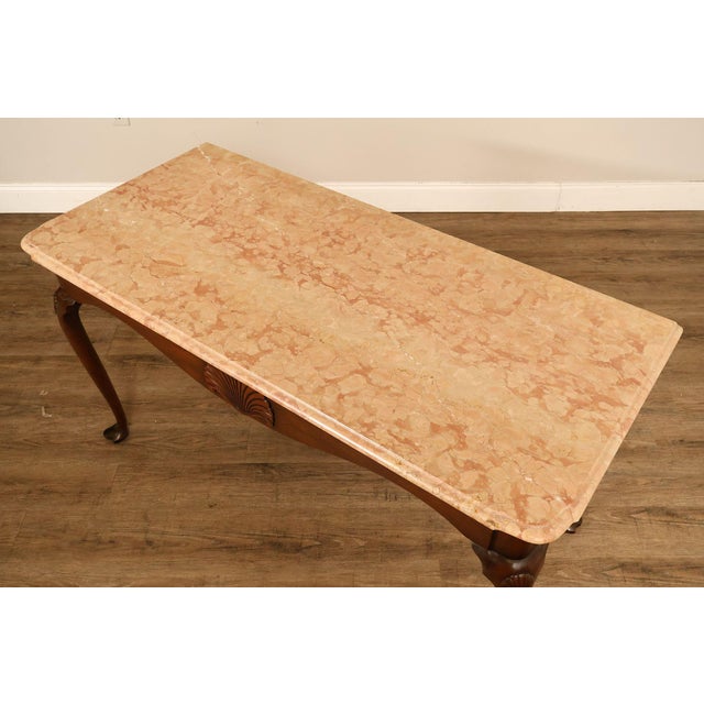 Queen Anne Kittinger Colonial Williamsburg Marble Top Mahogany Server For Sale - Image 3 of 18