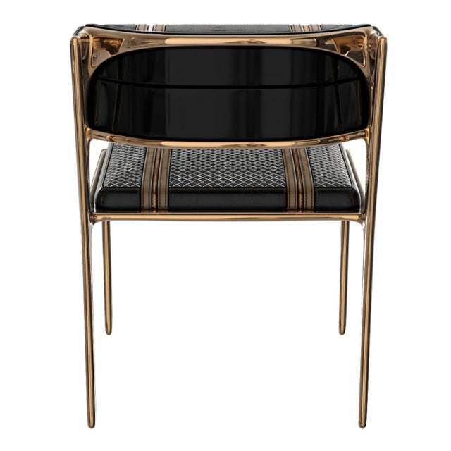 "Devonshire" Chair With Bronze and Tailor Made Leather For Sale - Image 10 of 11