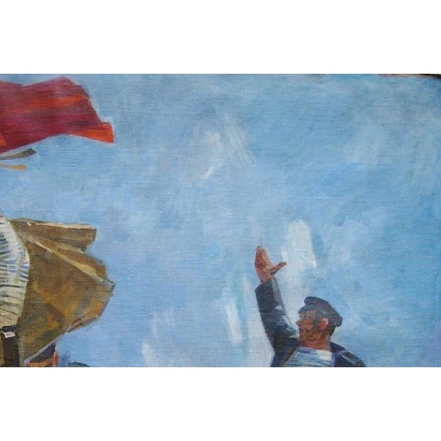 Campaign Soviet Army Attack Oil Painting, Socialist Realism, Ukrainian Art 100-149 For Sale - Image 3 of 6