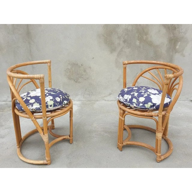 Italian Bamboo Chairs, 1960s, Set of 3 For Sale - Image 9 of 11