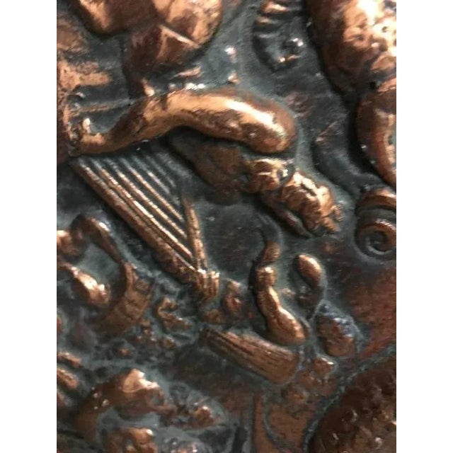 Metal Wall Plaque Depicting "Classical Scene" With Copper Overlay For Sale - Image 7 of 9