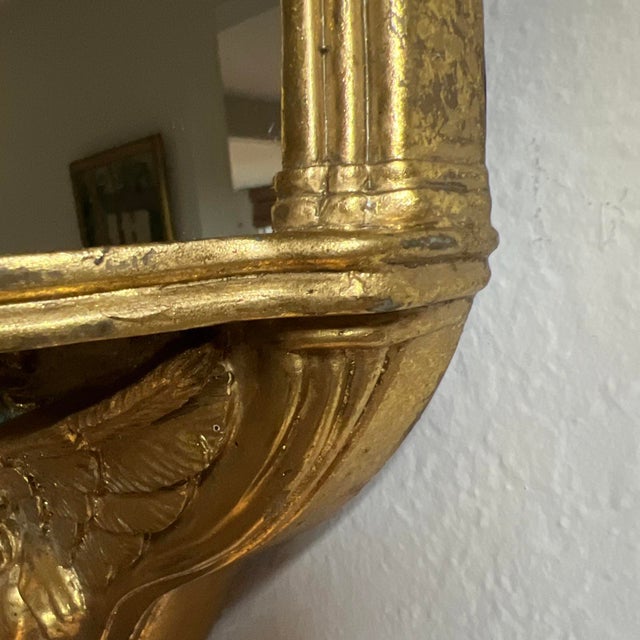 Wood Italian Rococo Revival Gilt Wood Mirror With Shelf, C. 1960s 22" For Sale - Image 7 of 14