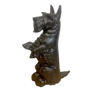 Mid 20th Century Tall Standing Black Scottish Terrier Doorstop