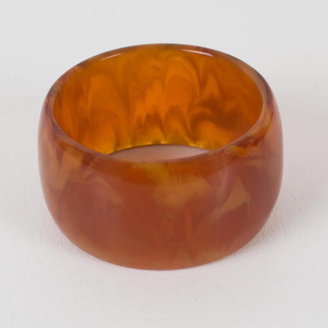 Bakelite Bracelet Bangle Red Tea Amber For Sale - Image 4 of 5