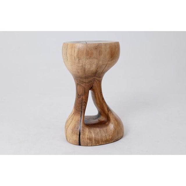 Brown Sculptural Side Table in Walnut by Logniture For Sale - Image 8 of 14
