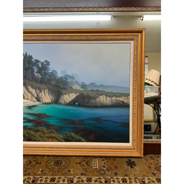 David Dalton Monterey Bay Cove Oil Painting, Signed For Sale - Image 11 of 12