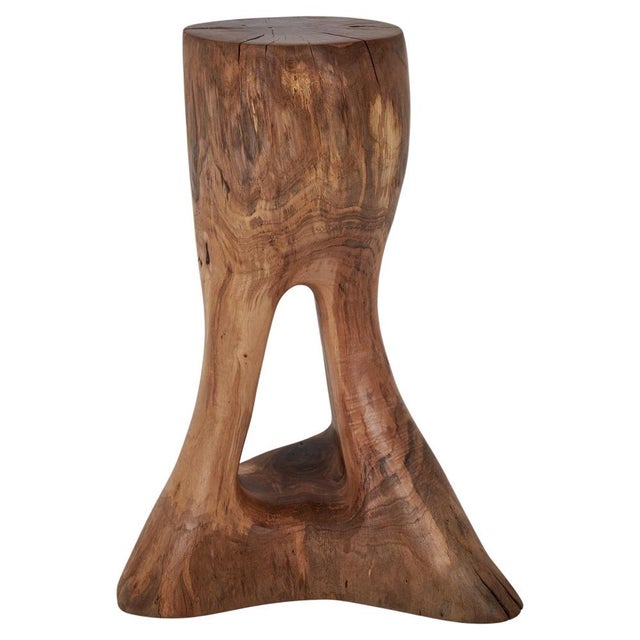 Walnut Wood Sculptural Side Table by Logniture For Sale - Image 18 of 18