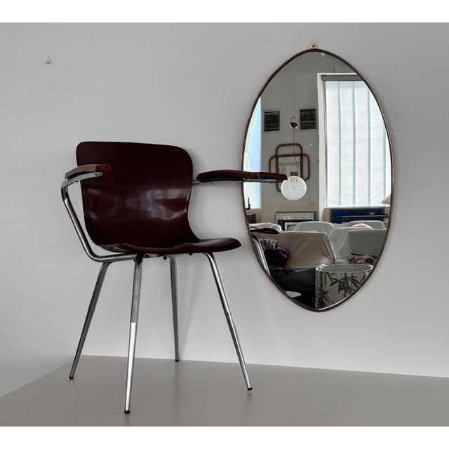 Mid-Century Modern Italian Mid-Century Wall Mirror with Brass Frame and Glass, 1970s For Sale - Image 3 of 18