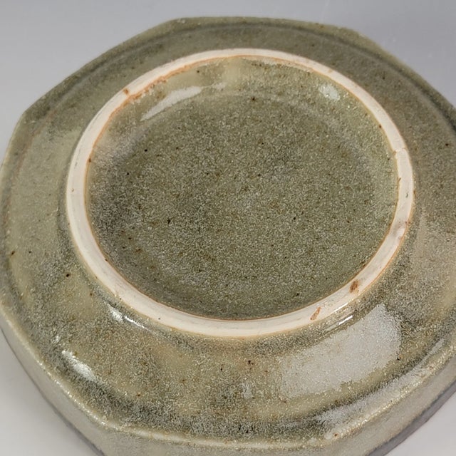 Ceramic Vintage Studio Art Pottery Hexagonal Bowl Rustic Brown Set of 2 For Sale - Image 7 of 9