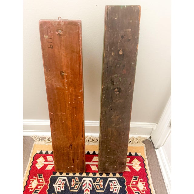 Wood Rare Pair of 19th-Century Norwegian Courtship Mangle Boards - Dated 1868 & 1879 For Sale - Image 7 of 12