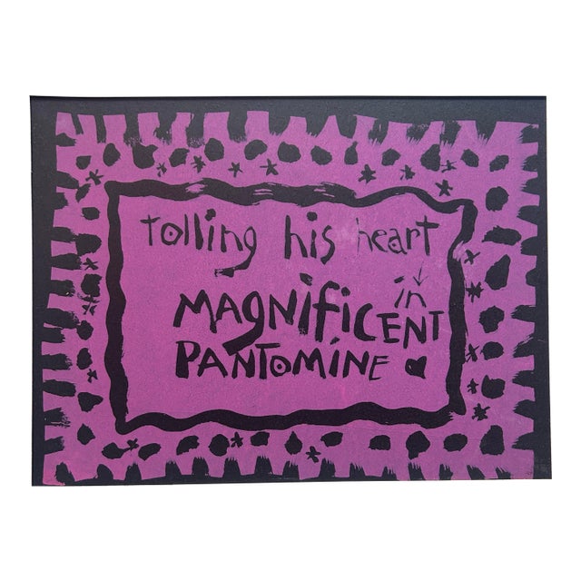 1960’s Original Pop Art Serigraph Silkscreen Print Folk Art Words For Sale