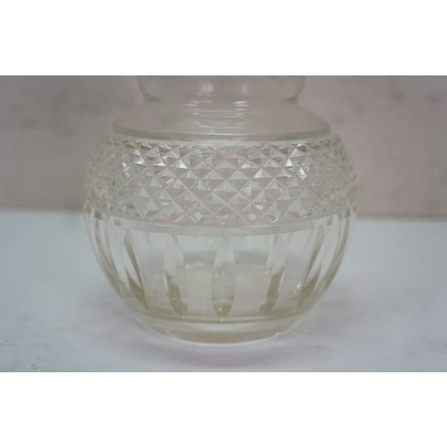 Vintage American Faceted Cut Crystal Liquor Wine Bar Bottle Decanter For Sale - Image 12 of 17