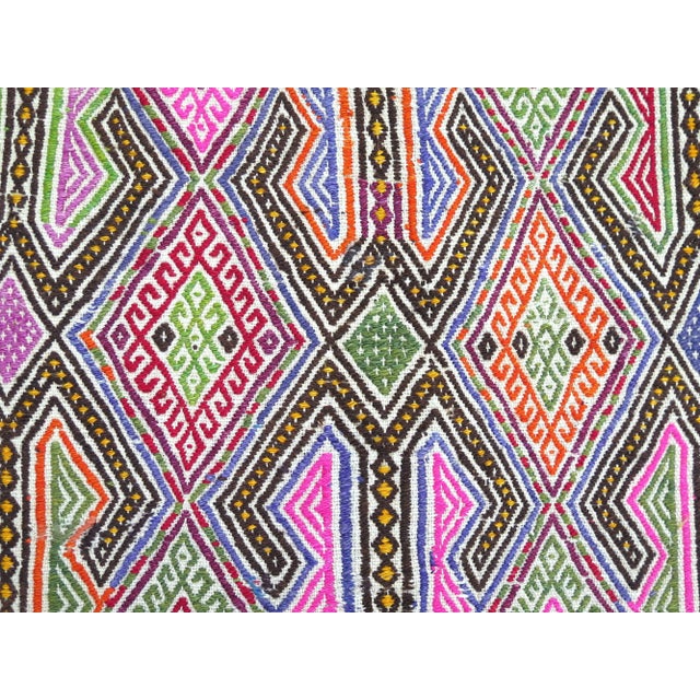 1970s Colorfull Oushak Jijim Kilim Rug For Sale - Image 10 of 11