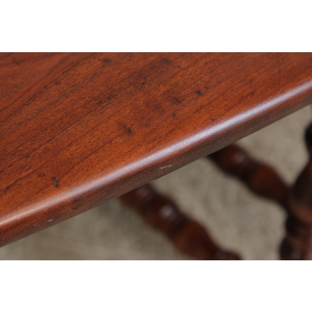 Custom Made Large Walnut Gateleg Drop Leaf Dining Table For Sale - Image 9 of 18