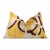 Luxury Mustard, Cream and Chocolate Silk Velvet Ikat Lumbar Pillow 16x24 Inch With Down Insert For Sale