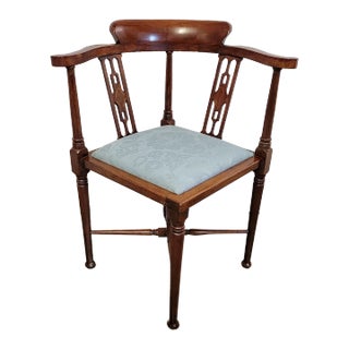 20th C Brandt Georgian Style Mahogany Corner Chair For Sale