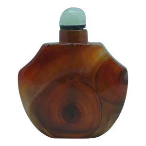 Vintage 1920s Banded Agate Snuff Bottle With Eyes