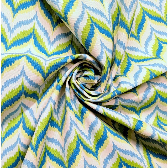 2000 - 2009 Vintage Covington "Ascher" Flamestitch Cotton Fabric- 9.3 Yards For Sale - Image 5 of 7