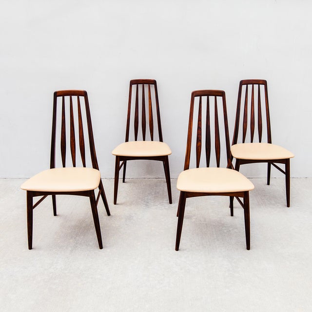 1970s Restored Danish Mid Century Modern Rosewood "Eva" Dining Chairs by Niels Koefoed For Sale - Image 12 of 13