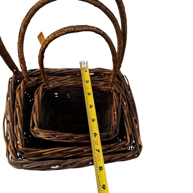 French Style Split Willow Nesting Baskets- Set of 3 For Sale - Image 4 of 9