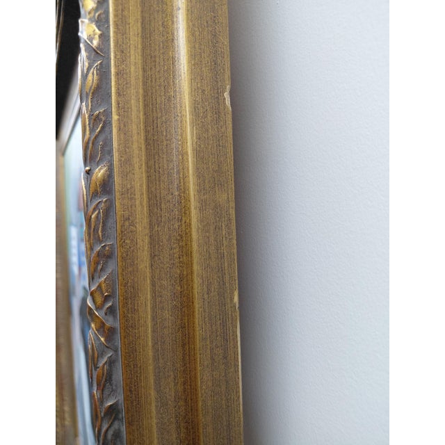 Blue 1995 Blue Flower Teapot Painting in Frame Initialed RHB For Sale - Image 8 of 9